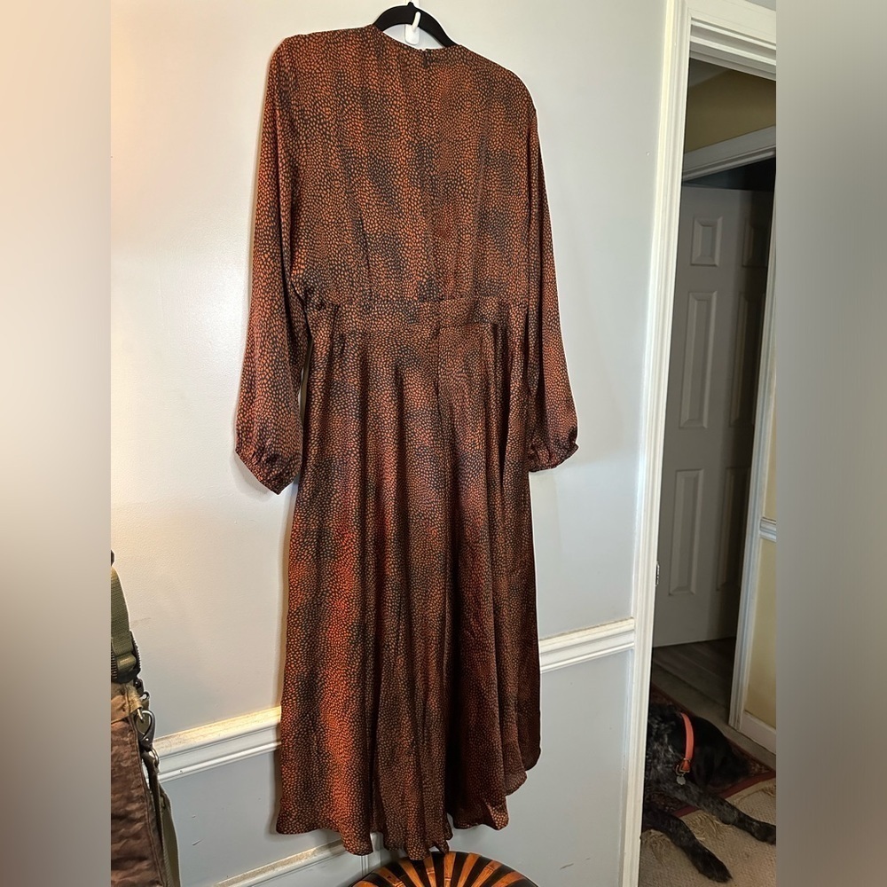 ESTER & CO HIGH LOW BROWN AND BLACK TIE FRONT DRESS 3XL - Picture 2 of 4